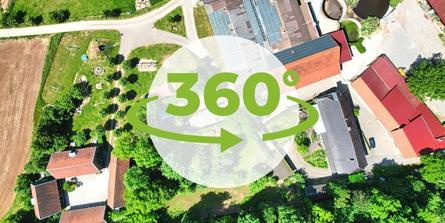 360 Grad Rundgang auf dem Ferienhof in Bayern.